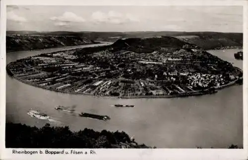 Ak Boppard am Rhein, Panorama, Filsen, Rheinbogen