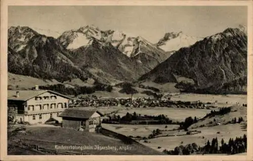 Ak Oberstdorf im Oberallgäu, Panorama, Kindererholungsheim Jägersberg