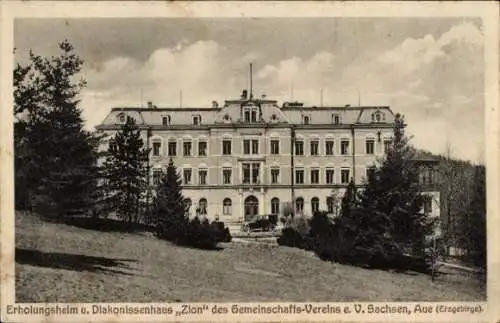 Ak Aue im Erzgebirge Sachsen, Erholungsheim und Diakonissenhaus Zion des Gemeinschaftsvereins