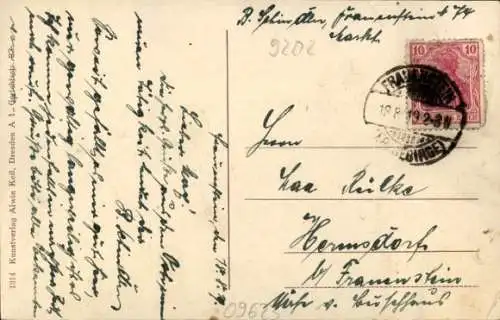 Ak Frauenstein im Erzgebirge, Totalansicht, Burgruine