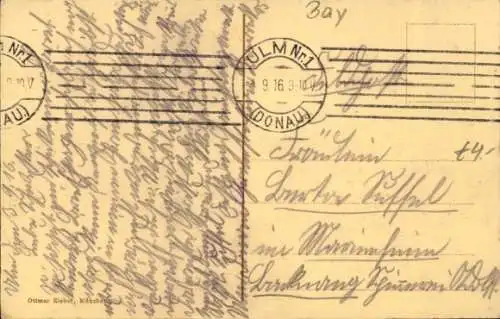 Ak Ulm an der Donau, Stadtpanorama, Münster