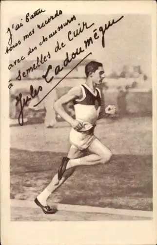 Ak Jules Ladoumègue, Leichtathlet, Läufer, Autogramm