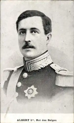 Ak König Albert I. von Belgien, Portrait, Uniform