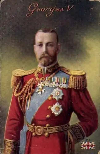 Ak König George V. von England, Portrait, Uniform, Orden