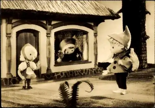 Ak Unser Sandmännchen, Sandmann, DDR Kinderfernsehen, Wohnhaus, G 6387