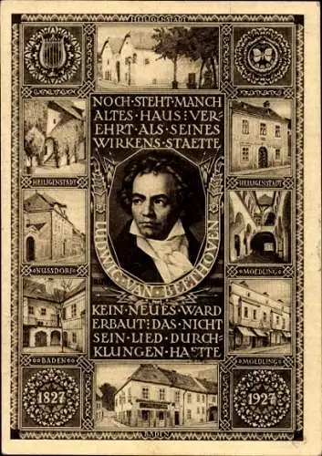 Ganzsachen Ak Mödling in Niederösterreich, Komponist Ludwig van Beethoven, Heiligenstadt