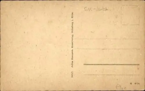 Ak Hallig im Sturm, Wellen