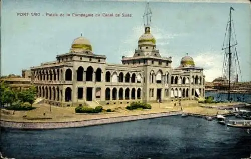 Ak Port Said Ägypten, Palast der Suez Canal Company, Gebäude