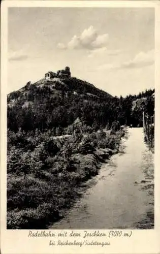 Ak Ještěd Jeschken Region Reichenberg, Jeschkenhaus, Rodelbahn