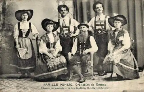 Ak Liège Lüttich Wallonien, Famille Pohlig, Orchestre de Dames