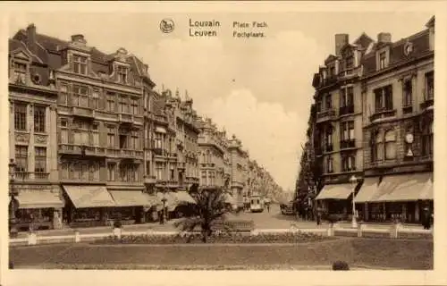 Ak Louvain Leuven Flämisch-Brabant, Blick auf den Place Foch, Stadtansicht