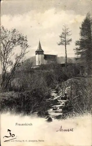 Ak Frauenkirch Davos Kanton Graubünden, Kirche