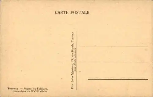 Ak Tournai Wallonien Hennegau, Folkloremuseum