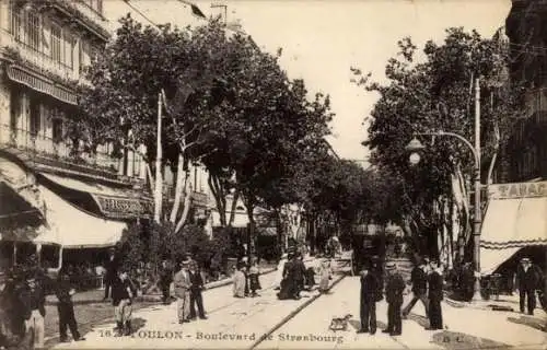 Ak Toulon Var Frankreich, Boulevard de Straßburg, Tabakladen, Brasserie