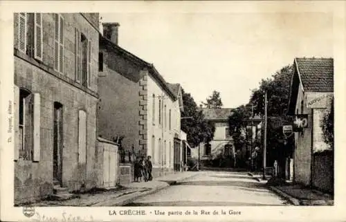 Ak La Crèche Deux Sèvres, Rue de la Gare