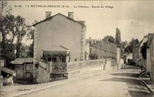 Ak La Mothe Saint Héray Deux Sèvres, Villedieu, Dorfeingang