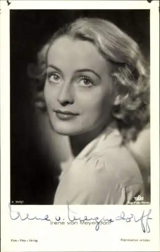 Ak Schauspielerin Irene von Meyendorff, Portrait, Autogramm