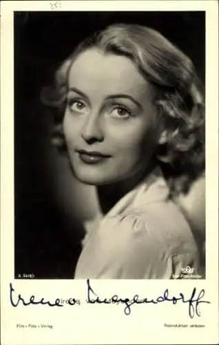 Ak Schauspielerin Irene von Meyendorff, Portrait, Autogramm