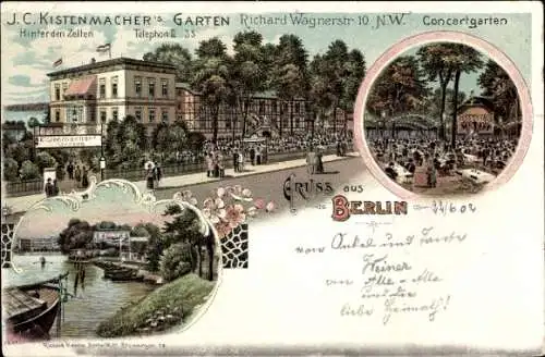 Litho Berlin Tiergarten, J.C. Kistenmachers Garten, Richard Wagnerstr. 10