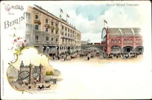 Litho Berlin Mitte, Zentralbahnhof Friedrichstraße, Schlütersteg