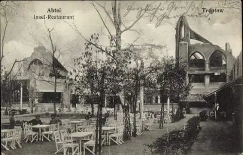 Ak Berlin Treptow, Abtei Insel Restaurant