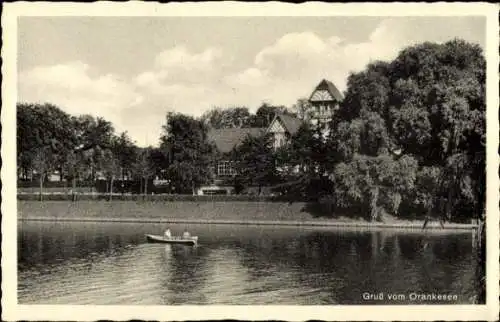 Ak Berlin Lichtenberg Hohenschönhausen, Terrassen und Strandbad am Orankesee, Gaststätte