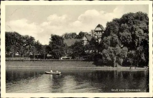 Ak Berlin Lichtenberg Hohenschönhausen, Terrassen und Strandbad am Orankesee, Gaststätte