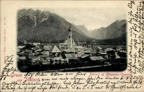 Ak Toblach Dobbiaco Südtirol, Gesamtansicht, Ampezzo