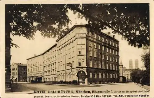 Ak München, Hotel Feldhütter, Elisenstraße 5