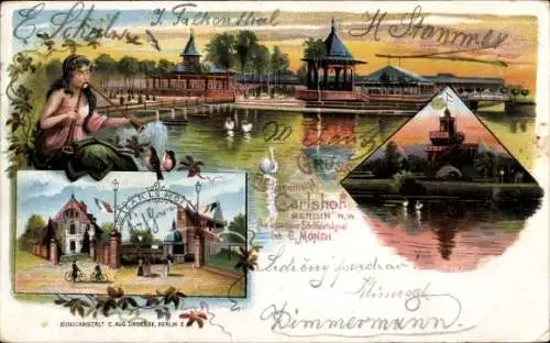 Litho Berlin Charlottenburg, Etablissement Carlshof am Spandauer Schifffahrts Kanal