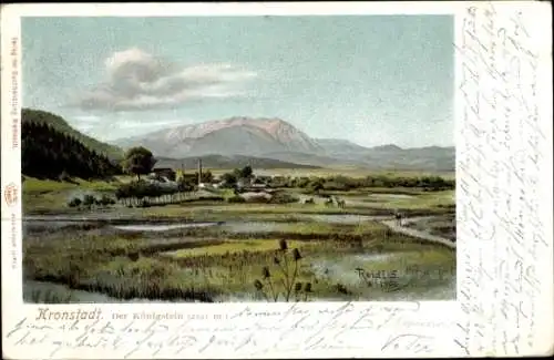 Ak Brașov Brassó Kronstadt Rumänien, Blick zum Königstein, Landschaft