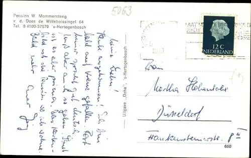 Ak ’s Hertogenbosch Nordbrabant Niederlande, Pension, v. d. Does de Willeboissingel 64