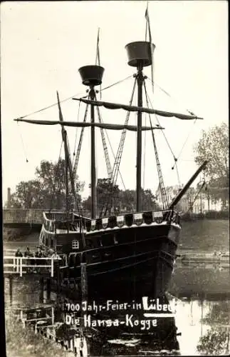 Foto Ak Lübeck in Schleswig Holstein, 100 Jahr-Feier, Hansa-Kogge