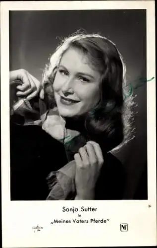 Ak Schauspielerin Sonja Sutter, Portrait, Film Meines Vaters Pferde, Autogramm
