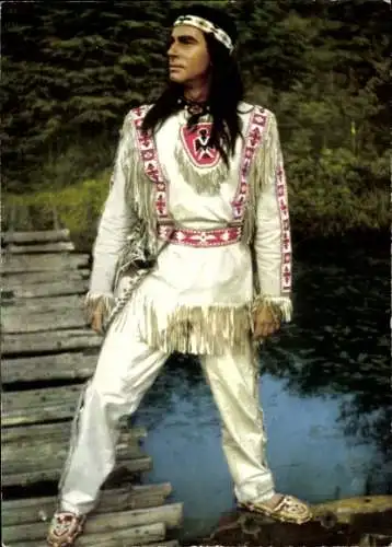 Ak Schauspieler Heinz Ingo Hilgers, Rolle Winnetou, Autogramm