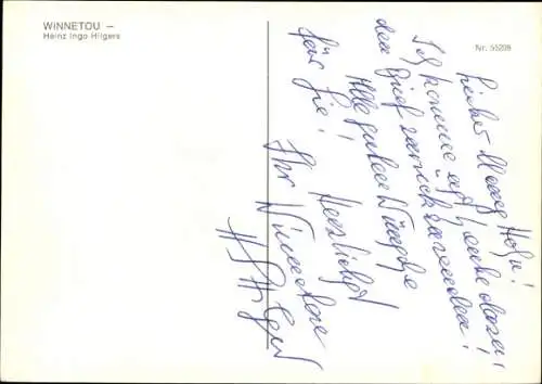 Ak Schauspieler Heinz Ingo Hilgers, Rolle Winnetou, Autogramm