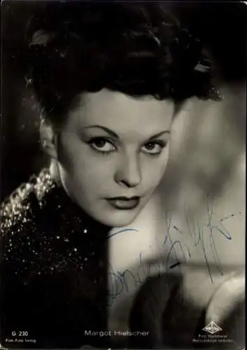 Ak Schauspielerin Margot Hielscher, Portrait, Wien Film G 230, Autogramm