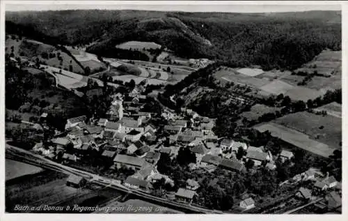 Ak Bach Aschau im Chiemgau Oberbayern, Fliegeraufnahme