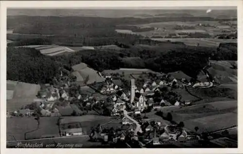 Ak Kirchhaslach in Schwaben, Fliegeraufnahme