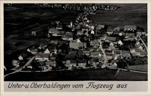 Ak Oberbaldingen Bad Dürrheim im Schwarzwald, Unterbaldingen, Fliegeraufnahme