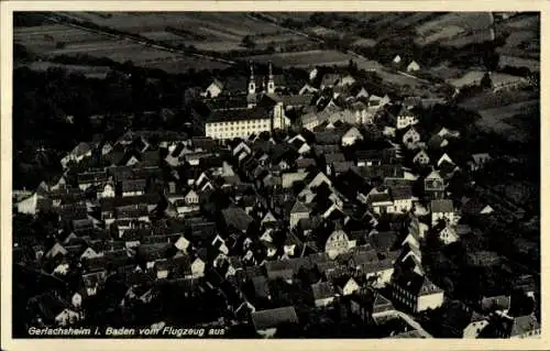 Ak Gerlachsheim Lauda Königshofen in Tauberfranken, Fliegeraufnahme