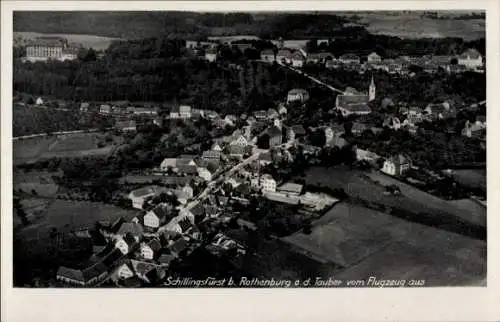 Ak Schillingsfürst in Mittelfranken, Fliegeraufnahme