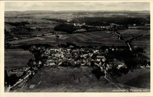 Ak Lendsiedel Kirchberg an der Jagst, Fliegeraufnahme, Panorama vom Ort