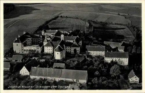 Ak Sießen Saulgau Allmannsweiler, Institut Kloster Siessen, Fliegeraufnahme