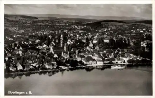 Ak Überlingen am Bodensee, Fliegeraufnahme