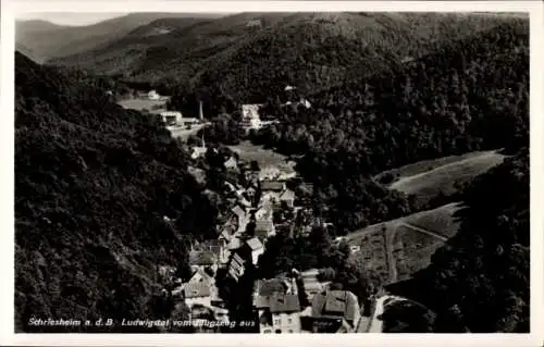 Ak Schriesheim an der Bergstraße, Fliegeraufnahme Ludwigstal