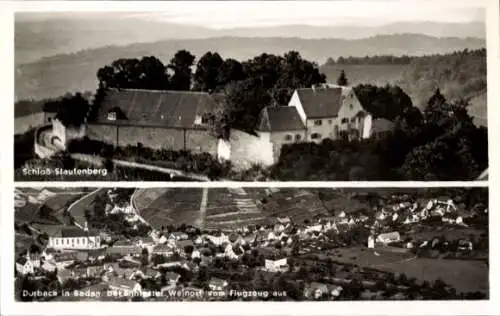 Ak Durbach in Baden, Fliegeraufnahme, Schloss Staufenberg