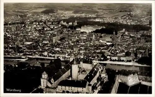 Ak Würzburg am Main Unterfranken, Fliegeraufnahme