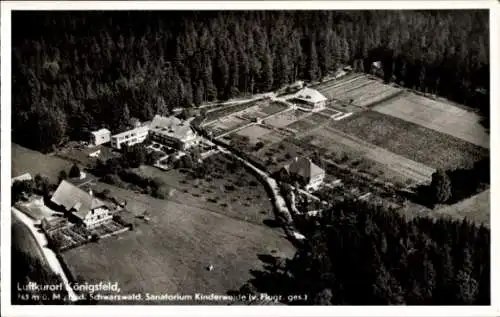 Ak Königsfeld im Schwarzwald Baden, Fliegeraufnahme Sanatorium Kinderweide