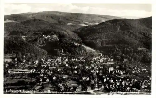 Ak Jugenheim an der Bergstrasse Hessen, Fliegeraufnahme